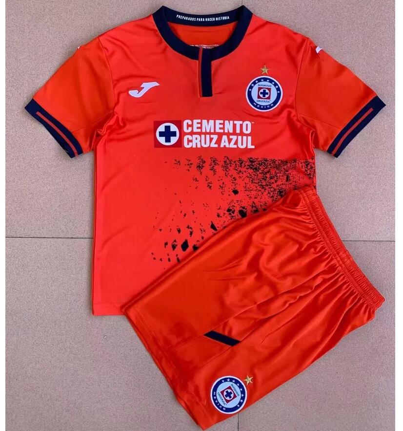 Kids Cruz Azul 2021/22 Third Away Soccer Kits Shirt With Shorts